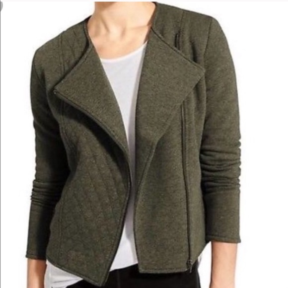 Athleta Jackets & Blazers - Athleta | Belvedere Olive Quilted Moto Jacket